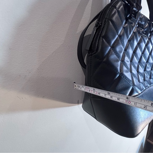 STEVE MADDEN Bowler Quilted Bag Top Handle and Crossbody Strap Vegan Leather - Picture 6 of 14